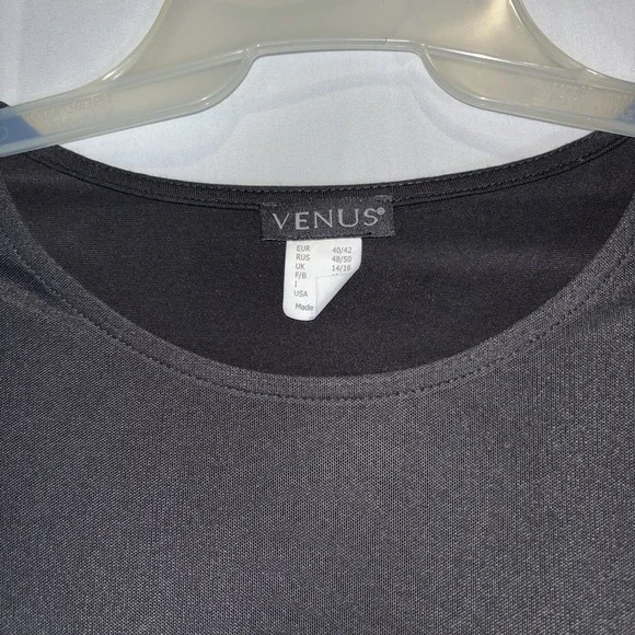 VENUS RHINESTONE DETAIL MESH TOP Medium BLACK‎ *METALLIC* SEXY, ELEGANT - Picture 2 of 6